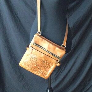 Patricia Nash Prizzi Embossed Leather Crossbody Bag